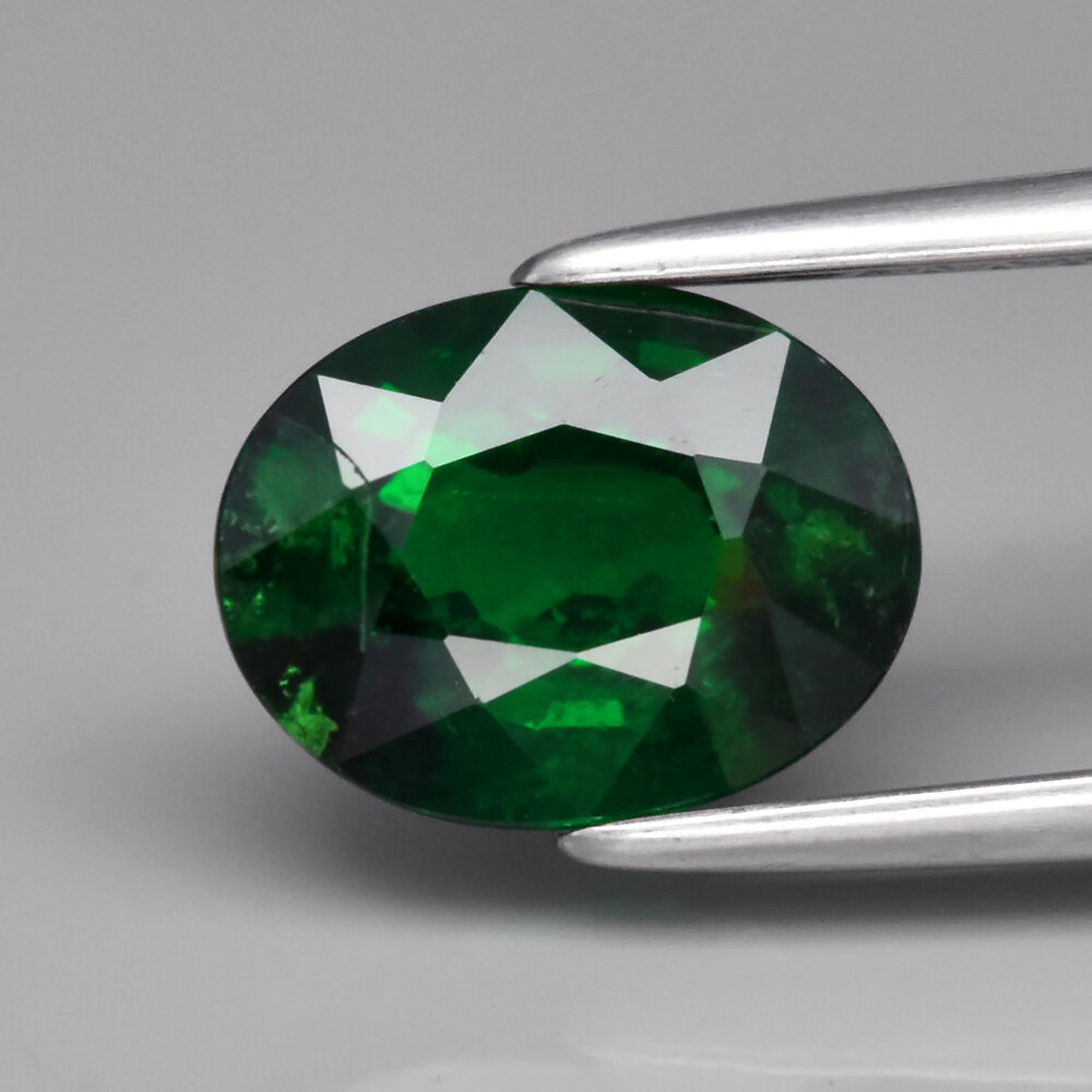 1.69ct 8.3x6.4mm Oval Natural Forest Green Tsavorite Garnet, Tanzania