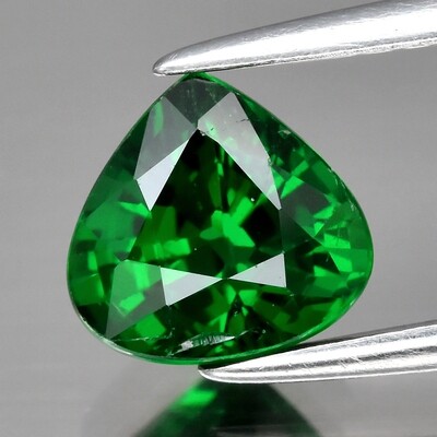 1.35ct 6.7x6.5mm Pear Natural Shocking Green Tsavorite Garnet Tanzania Elegant!