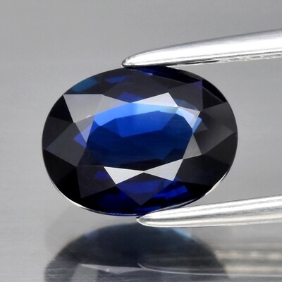 Ravishing! 1.55ct 7.7x6mm VS Oval Rotary Blue Color Sapphire Unheated Mozambique