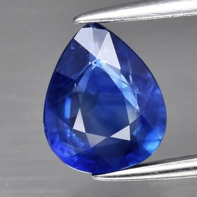 1.55ct 8.2x6.7mm Pear Unheated Blue Sapphire Mozambique Stunning!