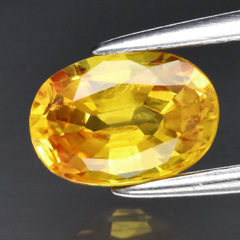 1.27ct 7.3x5.2mm VS Oval Yellow Sapphire Thailand Attractive!
