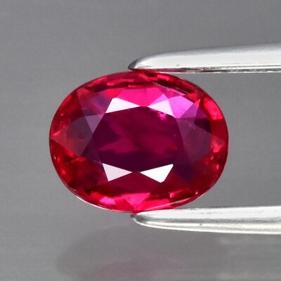 0.76ct 6.2x5mm Oval Natural Purplish Red Ruby, Mozambique *Heated