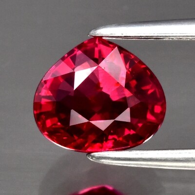 1.19ct 6.4x5.6mm Pear Natural Unheated Purplish Red Ruby, Mozambique