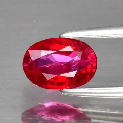 0.66ct 6.5x4.5mm Oval Natural Purplish Red Ruby Unheated Mozambique