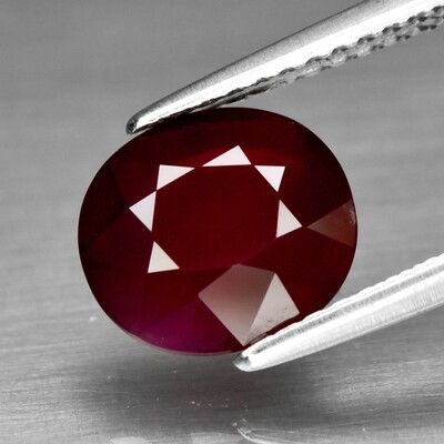 2.04ct 8.4x7.7mm Oval Natural Unheated Purplish Red Ruby, Mozambique