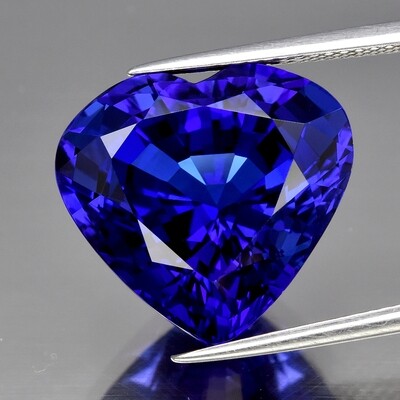 GLC CERTIFICATE Incl.* 17.21ct IF Heart Natural AAA Violetish Blue Tanzanite