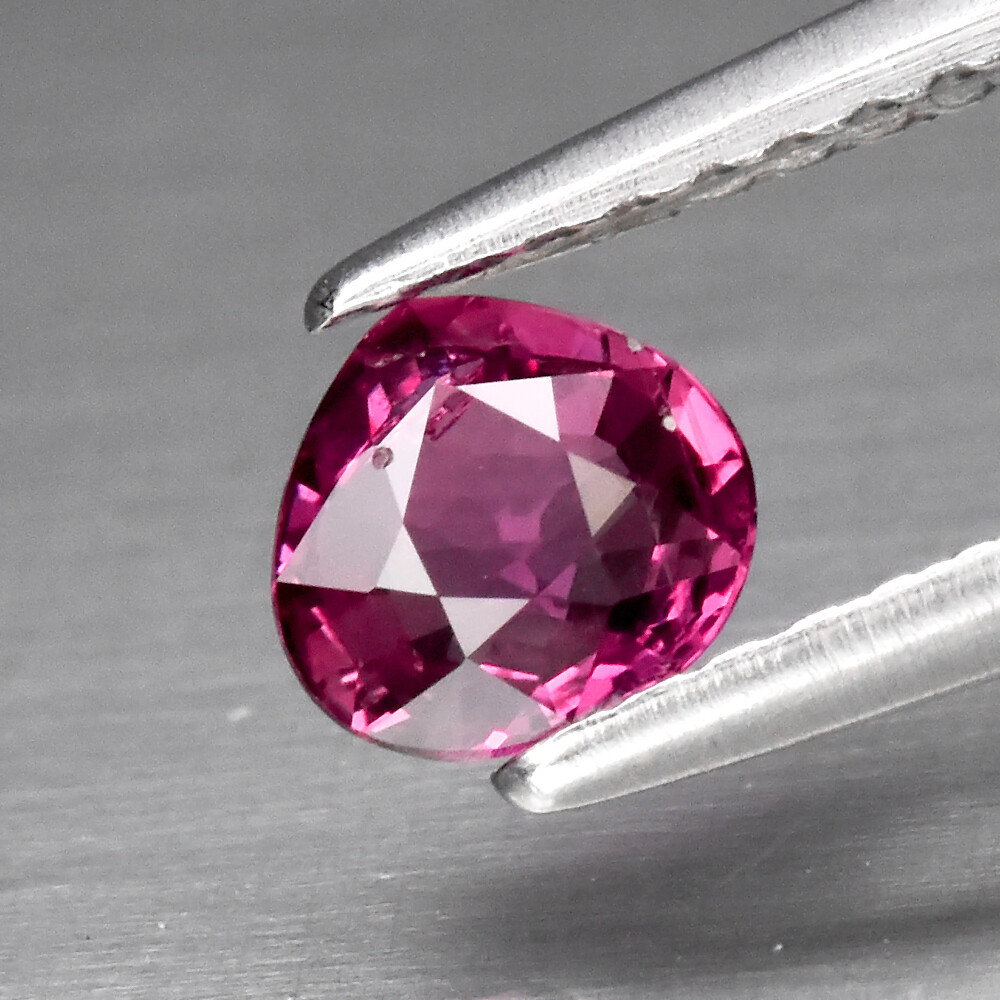 CERTIFICATE Incl.* 0.46ct Pear Natural Purple-Red Ruby Thailand, *Heated