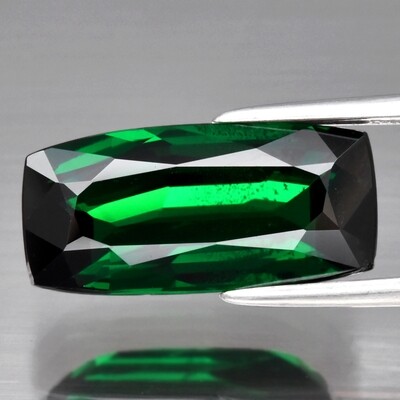 CERTIFICATE Incl.*Rare! 5.01ct 14.5x7mm Cushion Natural Green Tsavorite Garnet