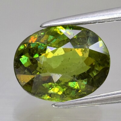 2.51ct 9.2x7.4mm Oval Natural Yellowish Green Demantoid Garnet, Madagascar