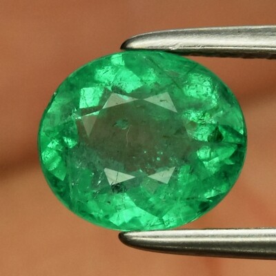 Rare! 0.96ct 7x6mm Oval Natural Green Emerald, Ethiopia