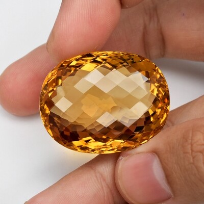 JUMBO! VVS 105.00ct 35.5x28mm Oval Natural Yellow Citrine, Brazil
