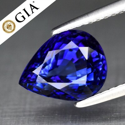 RARE! 3.31ct 9.5x7.5mm IF Pear Natural Blue Sapphire *Full Report GIA Certified