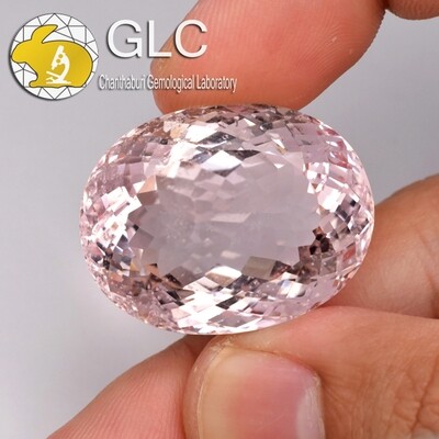 HUGE RARE! 65.92ct 29.5x22.8mm Oval Natural Pink Morganite *Free GLC Certified