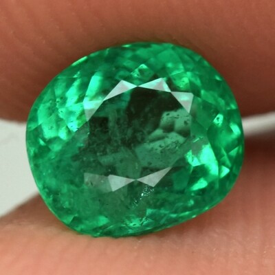 RARE! CERTIFICATE Inc.*0.99ct 6.3x5.5mm Oval Natural Green Emerald, Ethiopia
