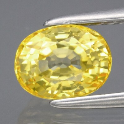 CERTIFICATE Inc.*1.67ct 7x5.2mm IF Clean Oval Natural Unheated Yellow Sapphire