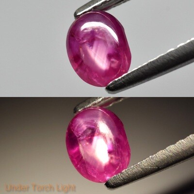 1.05ct 6x4.5mm Oval Cab Natural Unheated Purple Red 6 Ray Star-Ruby *Certified