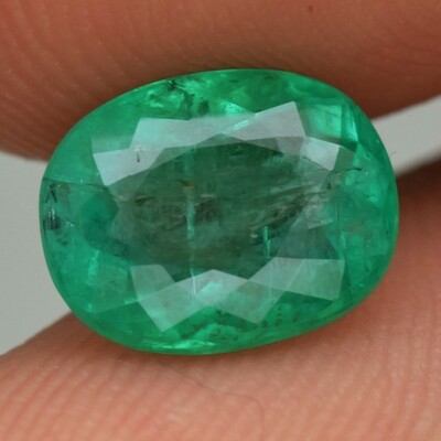 RARE! CERTIFICATE Inc.*1.90ct 8.8x7mm Oval Natural Green Emerald, Ethiopia