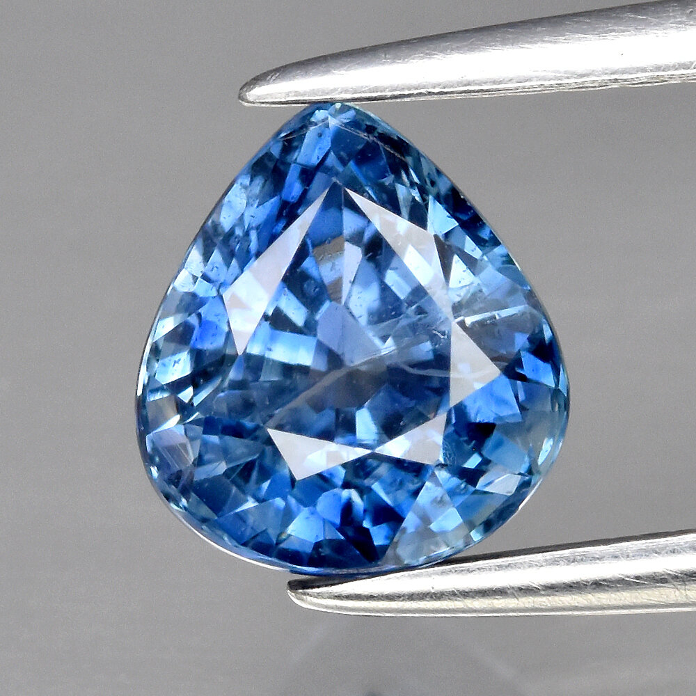 CERTIFICATE Incl.* 1.59ct Pear Blue Sapphire Madagascar, Heated