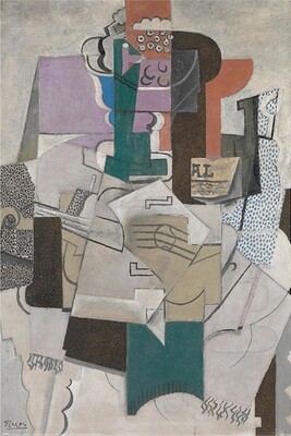 PICASSO - fruit dish bottle and violin