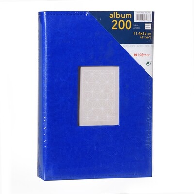 ΑΛΜΠΟΥΜ ΓΙΑ 200 ΦΩΤΟΓΡΑΦΙΕΣ 10x15cm ΕΞΩΦΥΛΛΟ ΔΕΡΜΑΤΙΝΗ ΜΠΛΕ 18383