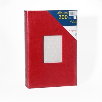 ΑΛΜΠΟΥΜ ΓΙΑ 200 ΦΩΤΟΓΡΑΦΙΕΣ 10x15cm ΕΞΩΦΥΛΛΟ ΔΕΡΜΑΤΙΝΗ ΚΟΚΚΙΝΗ 18384