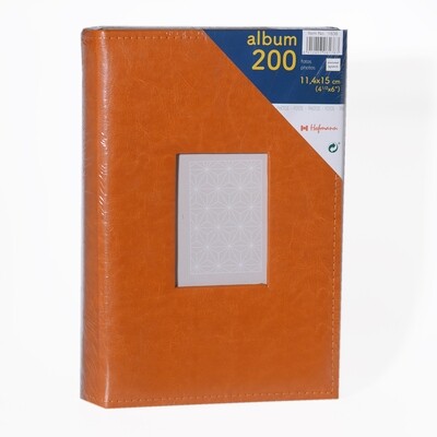 ΑΛΜΠΟΥΜ ΓΙΑ 200 ΦΩΤΟΓΡΑΦΙΕΣ 10x15cm ΕΞΩΦΥΛΛΟ ΔΕΡΜΑΤΙΝΗ ΠΟΡΤΟΚΑΛΙ 18381