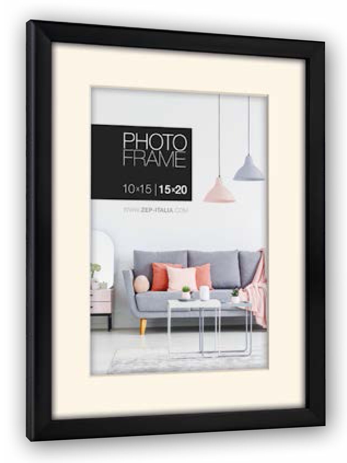 Πλαστική Μαύρη κορνίζα με Πασπαρτού για Φωτογραφία 15χ20cm  ή 20χ30cm