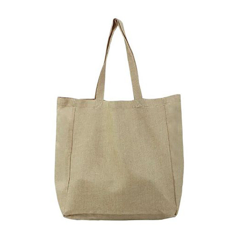 Shopping Bag λινάτσα 48x38cm με ράχη