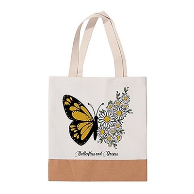 Shopping Bag λινή με φελλό 36x39cm