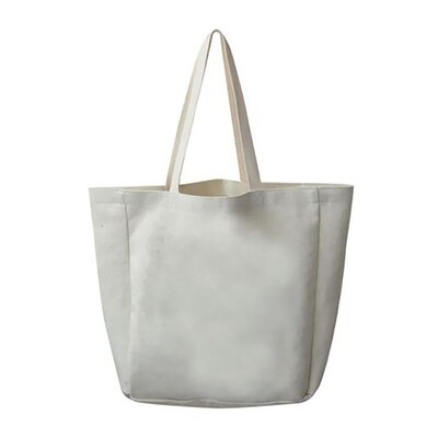 Shopping Bag λινή 48x38x13cm με ράχη