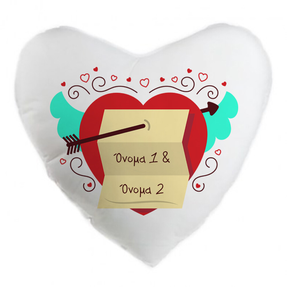 Μαξιλάρι &quot;Love&quot; &amp; Ονόματα 
(επιλογή υφάσματος/μεγέθους)