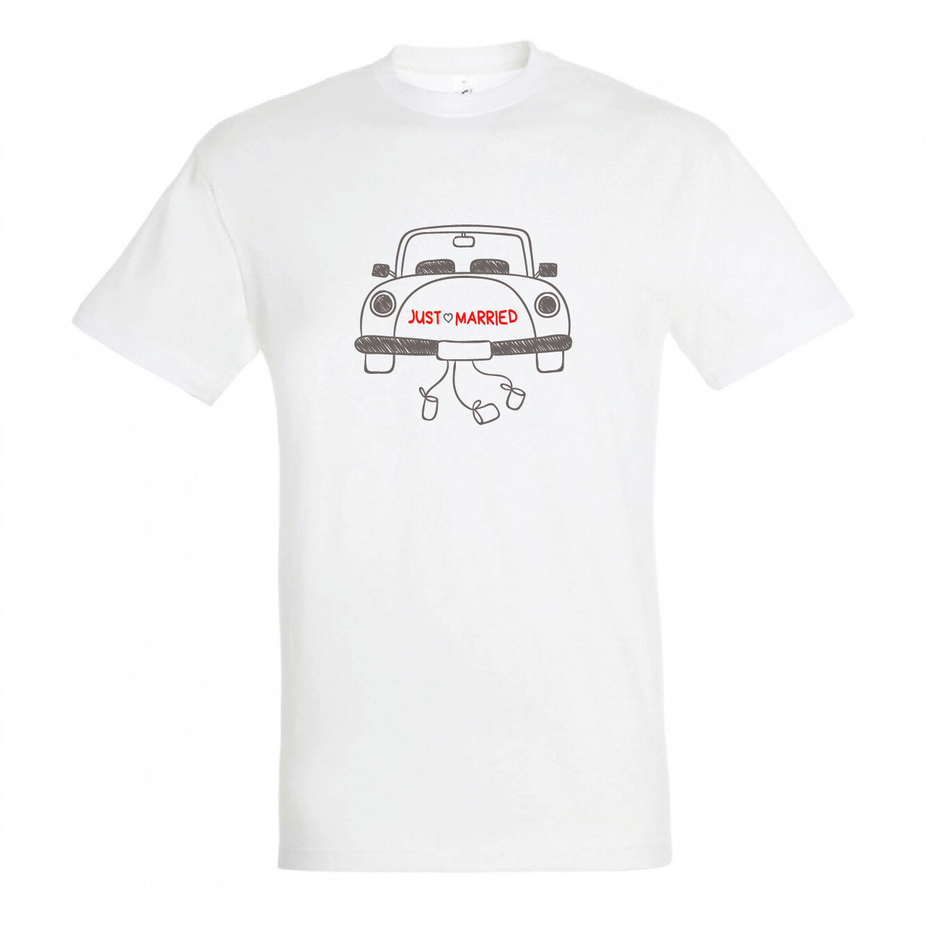 T-shirt &quot;Just Married&quot; (επιλογή μεγέθους/χρώματος)