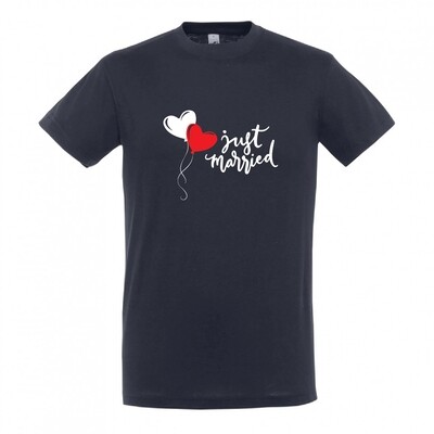 T-shirt &quot;Just Married&quot; (επιλογή μεγέθους/χρώματος)
