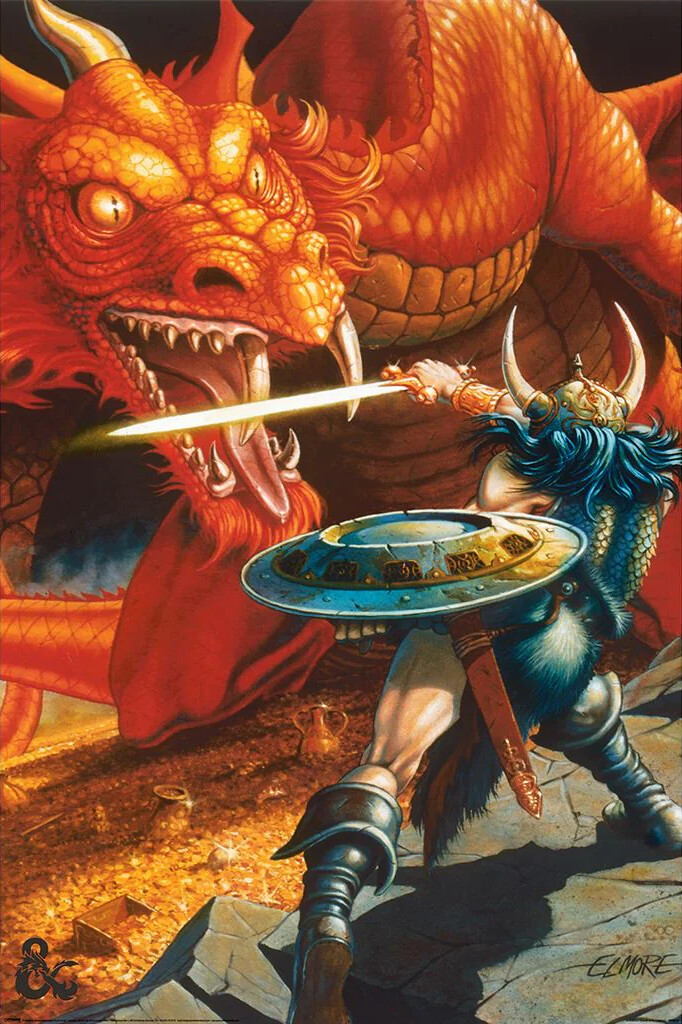 Dungeons &amp; Dragons Classic Red Dragon Battle 61×91,5cm PP35193