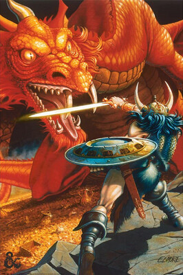 Dungeons &amp; Dragons Classic Red Dragon Battle 61×91,5cm PP35193