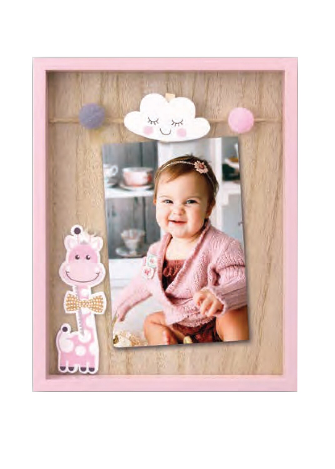 Ξύλινη Παιδική Κορνίζα RYAN PINK 10x15 VG446