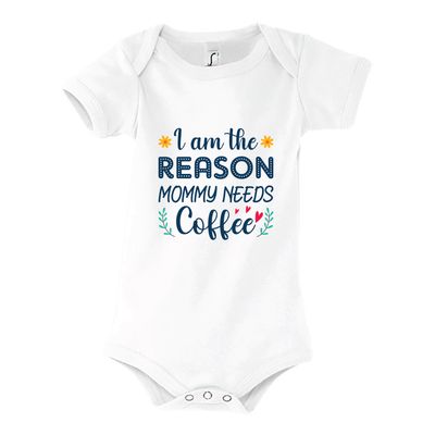 Κορμάκι "Mommy needs Coffee" (επιλογή μεγέθους/χρώματος)
