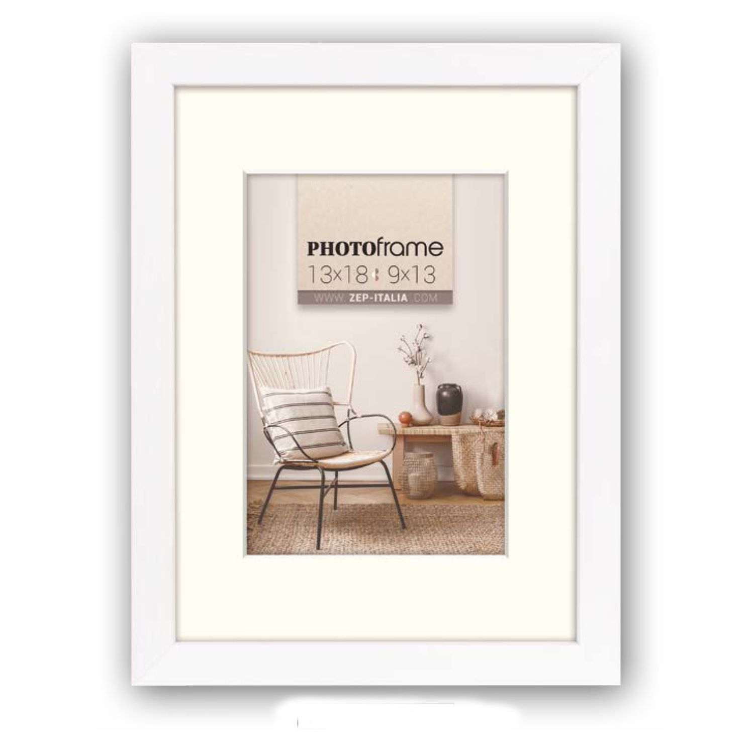 Ξύλινη Κορνίζα Λευκή με Passepartout 30x45 / 40x60 V4564W