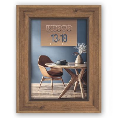 Πλαστική κορνίζα 13×18 καφέ με όψη ξύλου Arles