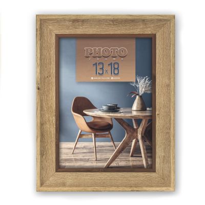 Πλαστική κορνίζα 15×20 καφέ με όψη ξύλου Arles