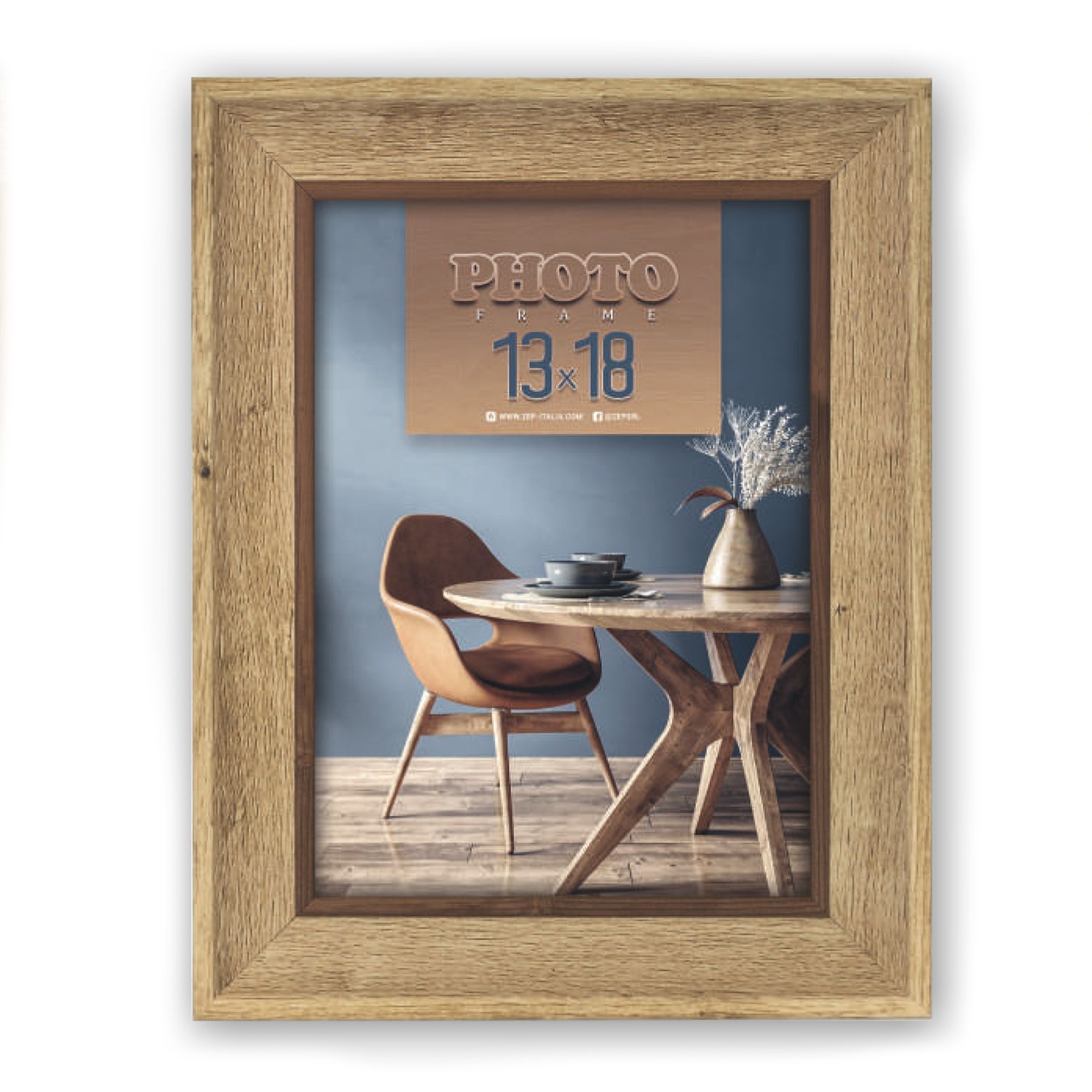 Πλαστική κορνίζα 13×18 φυσικό ξύλο Arles