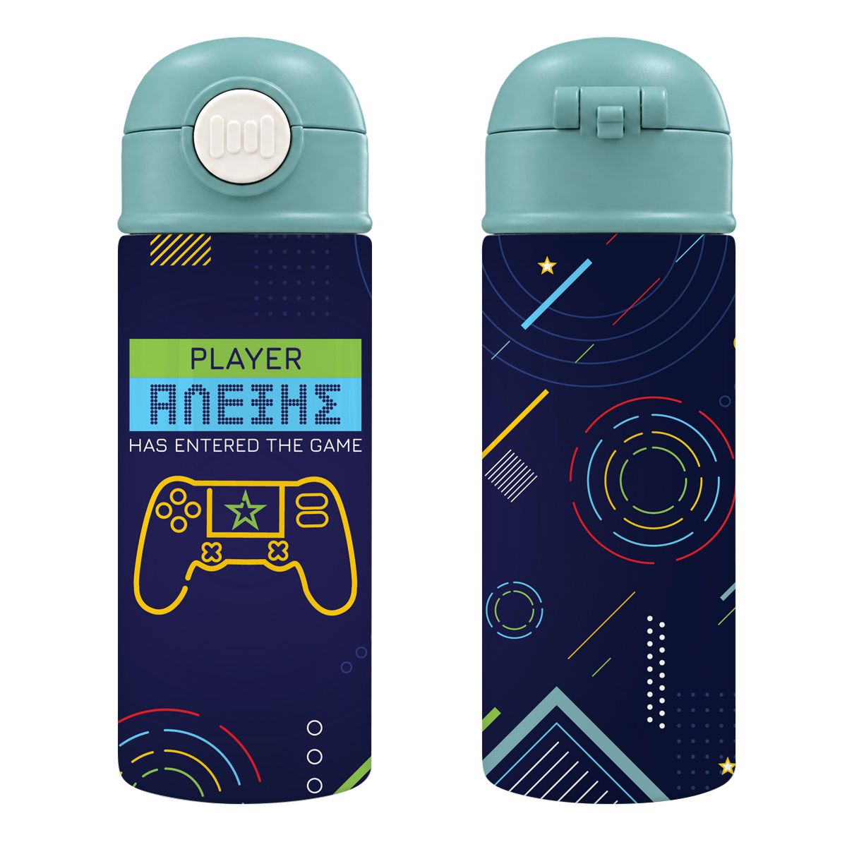 Παιδικό Παγούρι "Gaming" + Όνομα (με καλαμάκι)
