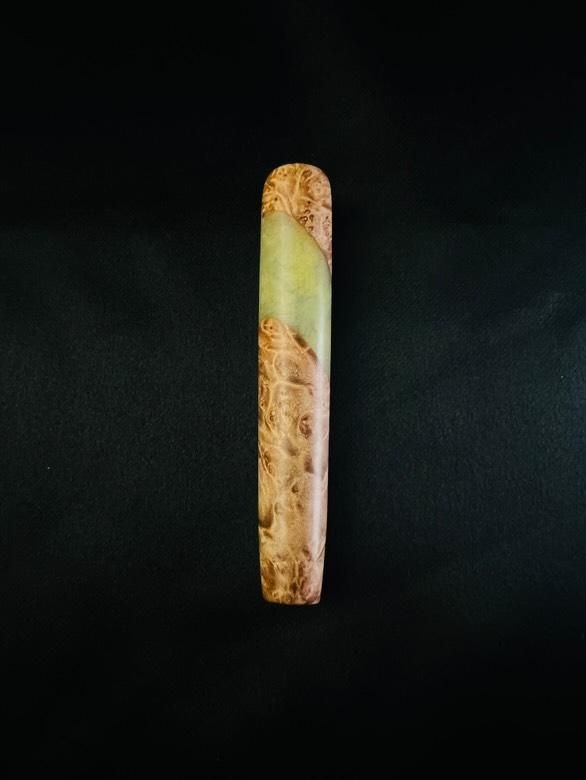 Key lime maple Burl with uv reactive green