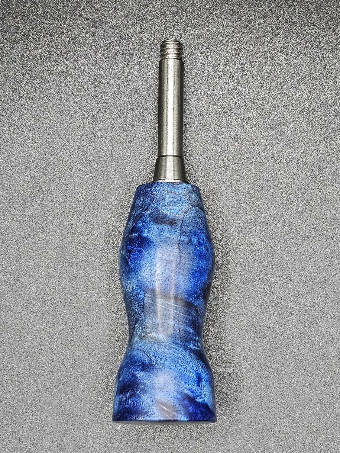 Blue stabilized maple Burl handle