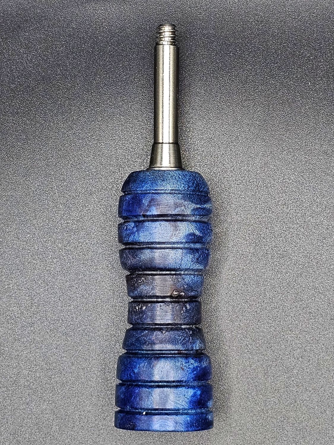Blue dyed/stabilized maple Burl handle