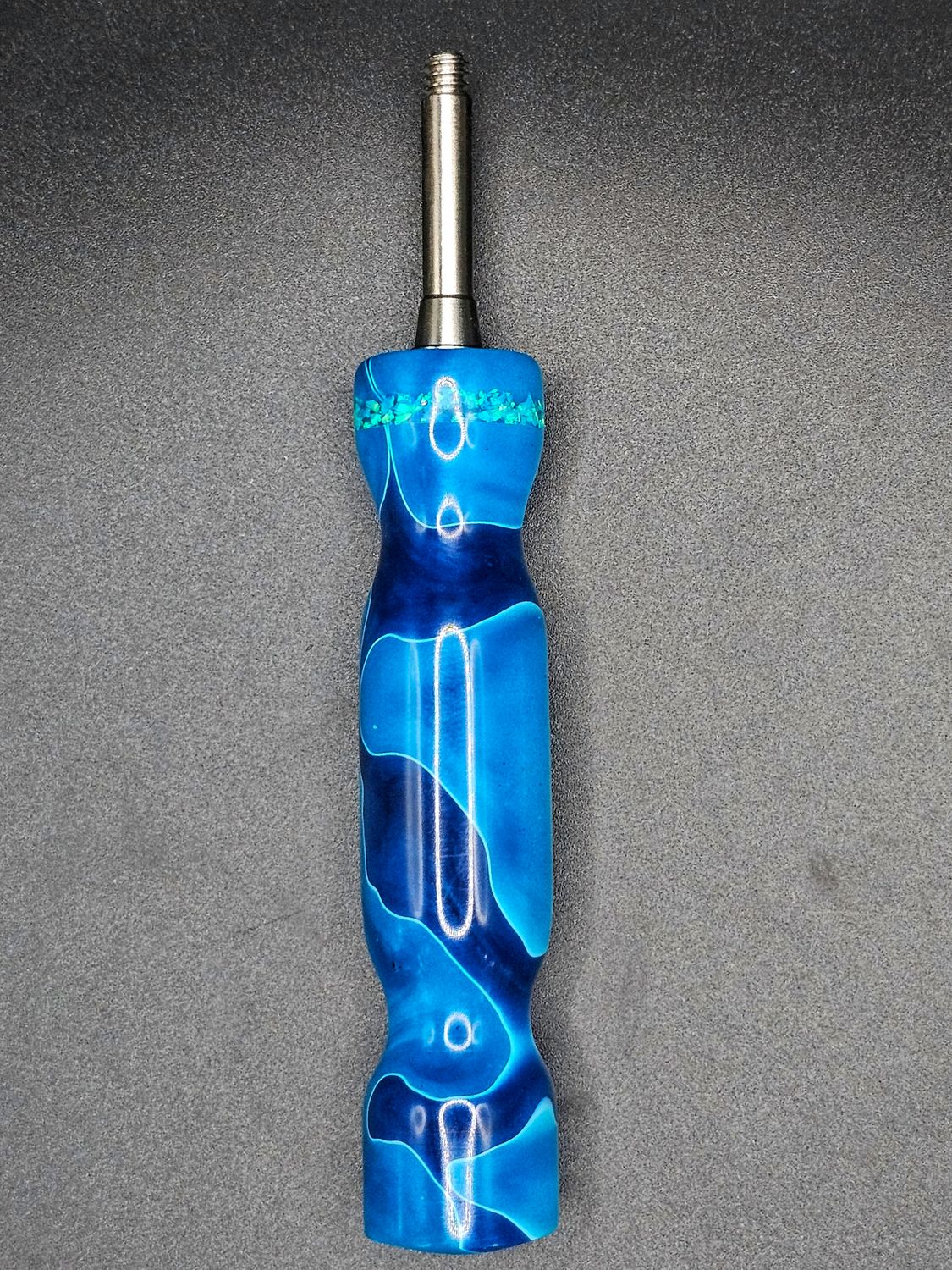 Blue resin with Azure opal inlay