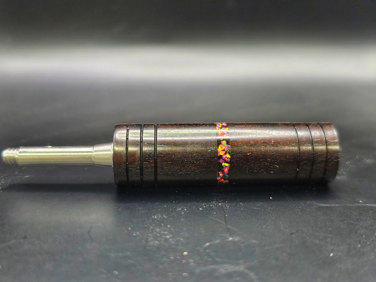 African Blackwood with fuschia opala