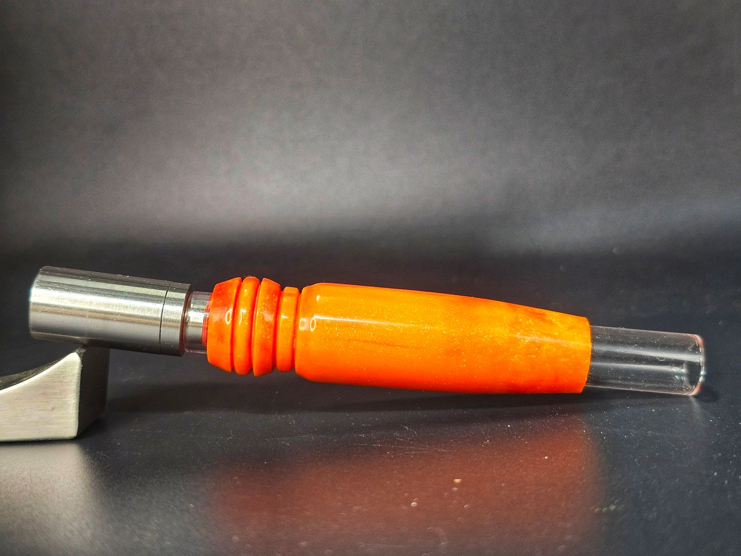 Sunset orange resin/glass stem