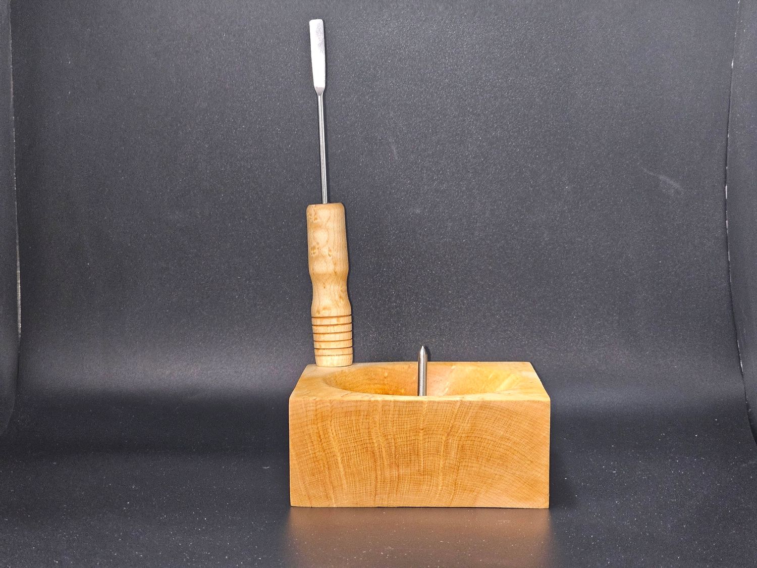 Birdseye maple debowler/dab tool set