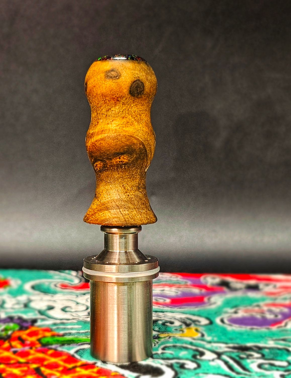 Box elder burl w/ opal inlay